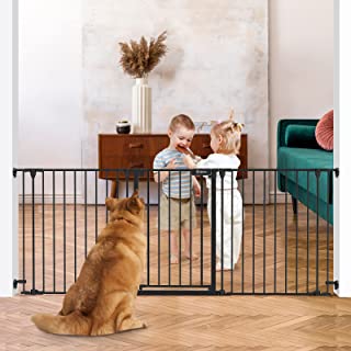 Photo 1 of Tokkidas 24.4”-80” Auto Close Baby Gate, Extra Wide Dog Gate with One Hand Operation, Hardware Mount, Foldable 3 Steel Panels Angle, Deluxe Walk Thru Pet Gate for Stairs, Doorways, Kitchen, 29” Height
