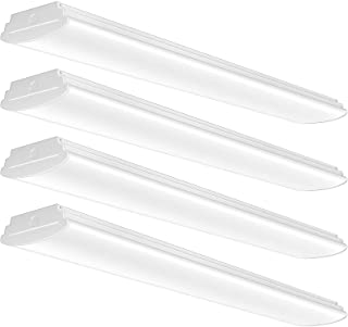 Photo 1 of AntLux 4FT LED Wraparound Light Flush Mount Garage Shop Lights, 50W 5600 Lumens, 4000K, 4 Foot LED Wrap Light, Integrated Linear Puff Ceiling Lighting Fixtures for Workshop, Office, Kitchen, 4 Pack
