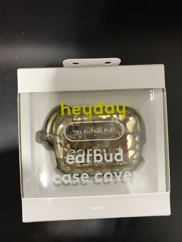 Photo 2 of heyday™ Apple AirPods Pro Silicone Case with Clip- Leopard Print Gold