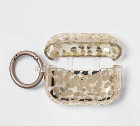 Photo 1 of heyday™ Apple AirPods Pro Silicone Case with Clip- Leopard Print Gold