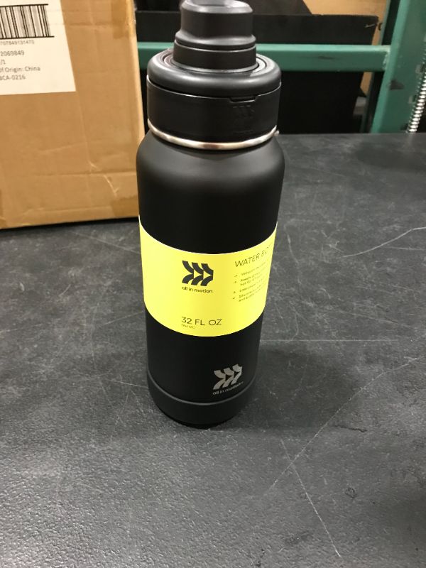 Photo 2 of 32oz Vacuum Insulated Stainless Steel Water Bottle Black - All in Motion