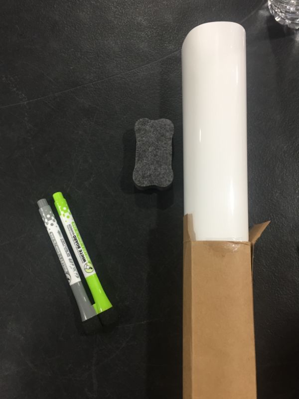 Photo 1 of Bssay Nano Adhesive White Board is Used in Kitchen, Refrigerator, Office and Smooth Wall, Reusable Dry Eraser White Board, Including 1 Eraser and 2 Pens - 17x11 inch
