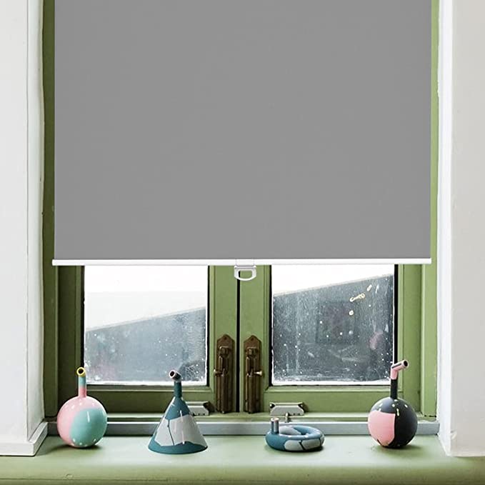 Photo 1 of AOSKY Roller Window Shades Blackout Blinds for Windows Cordless Bedroom Shade Room Darkening Shades Door Blinds with Thermal Insulated Easy to Install for Home?Office?Bathroom W25xL72 Grey
