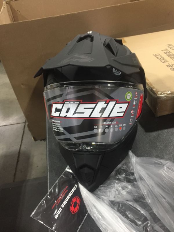 Photo 1 of CastleX Mode D/S SV Dual Sport Snowmobile Helmet in Matte Black, Size XX-Large
