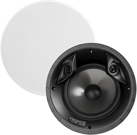 Photo 1 of Polk Audio 80F/X-RT In-Ceiling 2-Way Round Surround Speakers - 8" Woofer, Dual 3/4" Tweeters | 100 Watts | Paintable Sheer Grille | White, Pair
