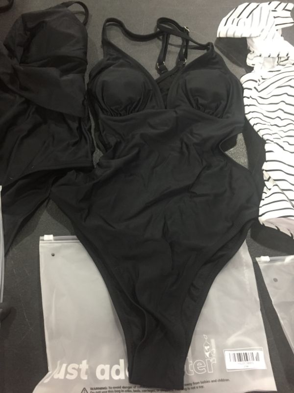 Photo 3 of Kasey Black Cutout Back One Piece Swimsuit SMALL 