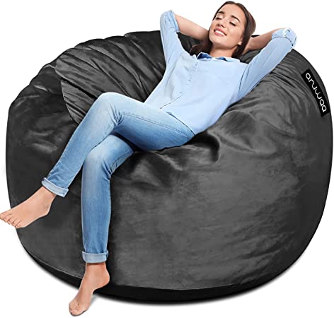 Photo 1 of ANUWAA Bean Bag Chair, 3 Foot Memory Foam Bean Bag for Adults, Big Sofa with Fluffy Removable Microfiber Cover, Furnitures for Dorm Room and Living Room, 