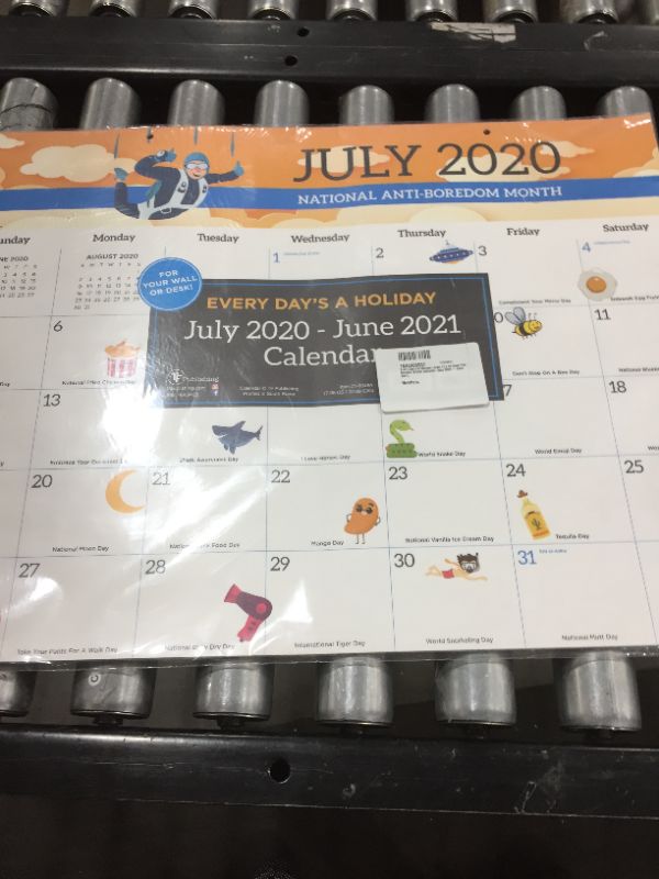 Photo 2 of 2020-21 Academic Desktop Calendar Every Day's a Holiday Large 17" X 22" - TF Publishing
