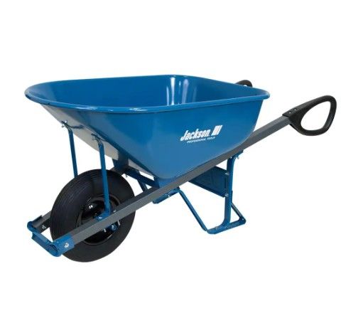 Photo 1 of 6 cu. ft. Seamless Steel Wheelbarrow with Total Control Handles