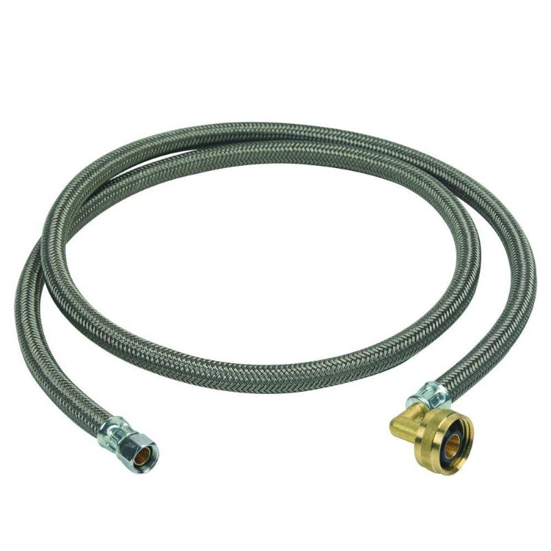 Photo 1 of 10- 3/8 in. Compression X 3/4 in. Garden Hose Swivel Elbow X 60 in. Braided Polymer Dishwasher Connector
