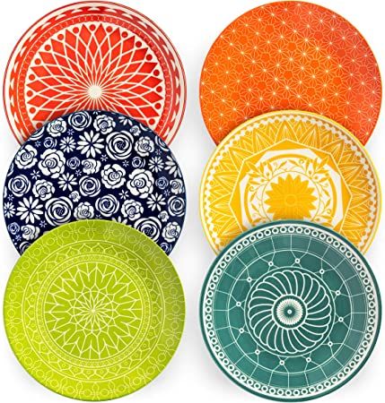 Photo 1 of Annovero Dinner Plates, Set of 6 Porcelain Plates, 10.5 Inch Diameter
