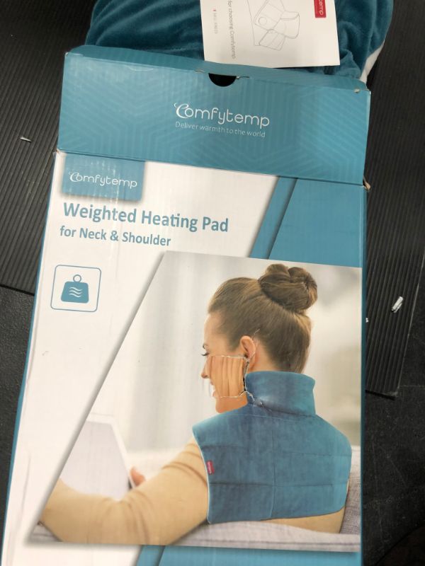 Photo 4 of Weighted Heating Pad for Neck and Shoulders, Comfytemp 2.2lb Large Electric Heated Neck Shoulder Wrap for Pain Relief - 9 Heat Settings, 11 Auto-Off with Countdown, Stay on, Backlight - 19"x22"
