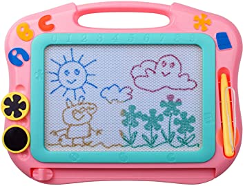 Photo 1 of ikidsislands IKS85P [Travel Size] Magnetic Drawing Board for Toddlers, Color Magna Erasable Doodle Pad for Kids, Mess Free Write and Learn Creative Educational Toys for Toddler Girls (Pink)
