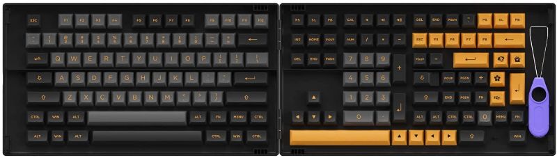 Photo 1 of Akko Black&Bronze 158-Key ASA Profile PBT Double-Shot Keycap Set for Mechanical Keyboards with Collection Box
