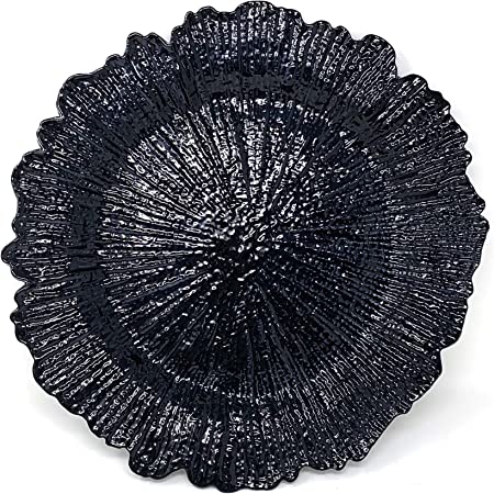 Photo 1 of allgala 13-Inch 6-Pack Heavy Quality Round Charger Plates-Reef Black-HD80334
