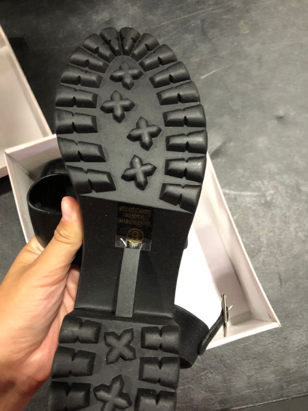 Photo 1 of SODA ACCOUNT ~ Women Open Toe Two Bands Lug sole Fashion Block Heel Sandals with Adjustable Ankle Strap
