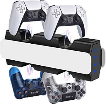 Photo 1 of AUGEX Controller Charger Used for PS4/PS5 Controller, Controller Charging Station Work with Playstation 5/Playstation 4 with Fast Charging Speed Within 2 Hours
