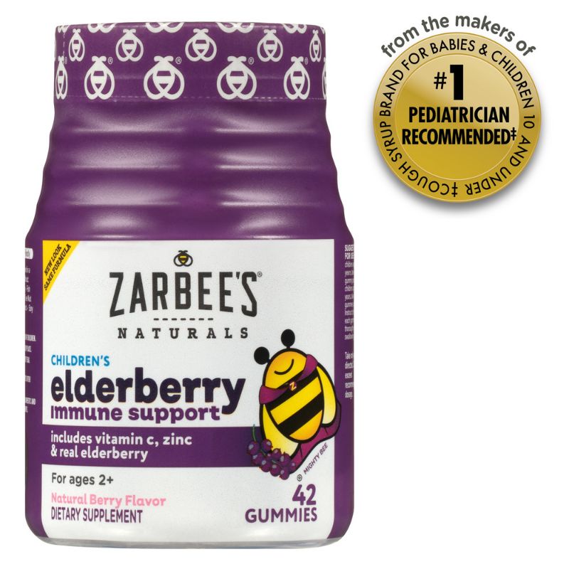 Photo 1 of Zarbee's Naturals Children's Elderberry Immune Support Gummies - Natural Berry - 42ct

