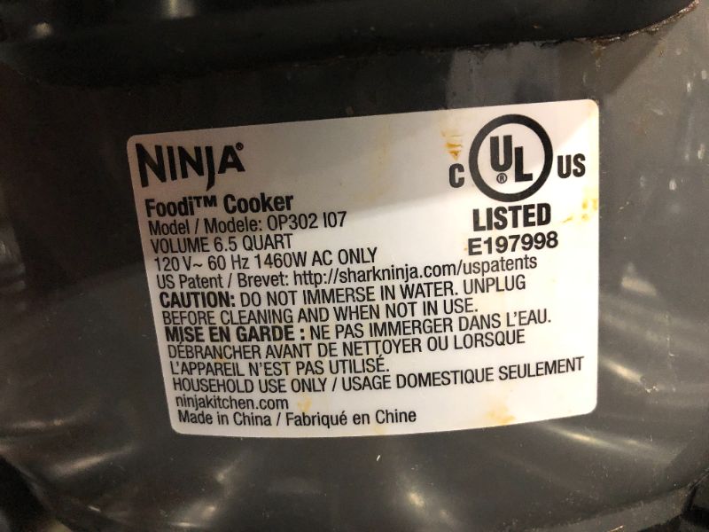 Photo 5 of Ninja OL601 Foodi XL 8 Qt. Pressure Cooker Steam Fryer with SmartLid, 14-in-1 that Air Fries, Bakes & More, with 3-Layer Capacity, 5 Qt. Crisp Basket & 45 Recipes, Silver/Black
