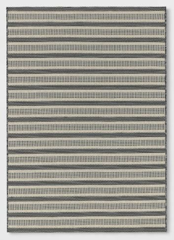 Photo 1 of 5' X 7' Powerloom Stripe Outdoor Rug Sage/Charcoal Gray - Threshold™ Designed with Studio McGee
