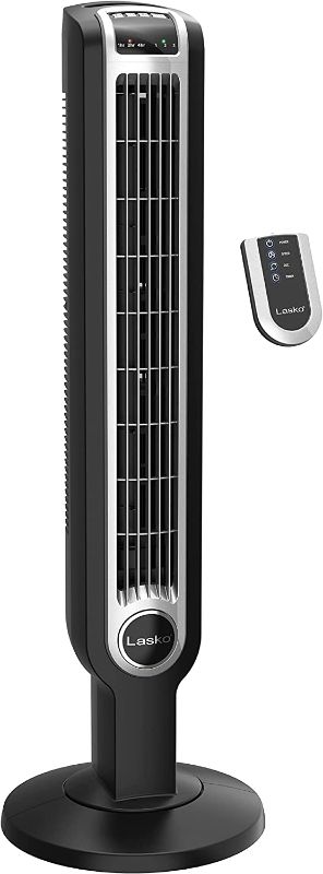 Photo 1 of Lasko 2511 36” Oscillating 3-Speed Remote Control Tower Fan for Home, 36 Inch, Black