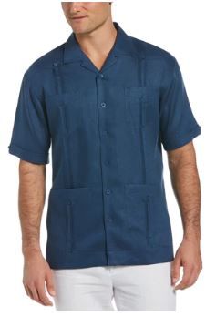 Photo 1 of 100% LINEN CLASSIC GUAYABERA SHIRT - SHORT SLEEVE--- small
