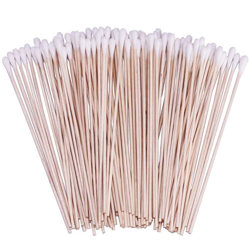 Photo 1 of 500 Pcs Long Cotton Swabs 6 inch with Wooden Stick Cotton Tip Applicator for Cleaning
