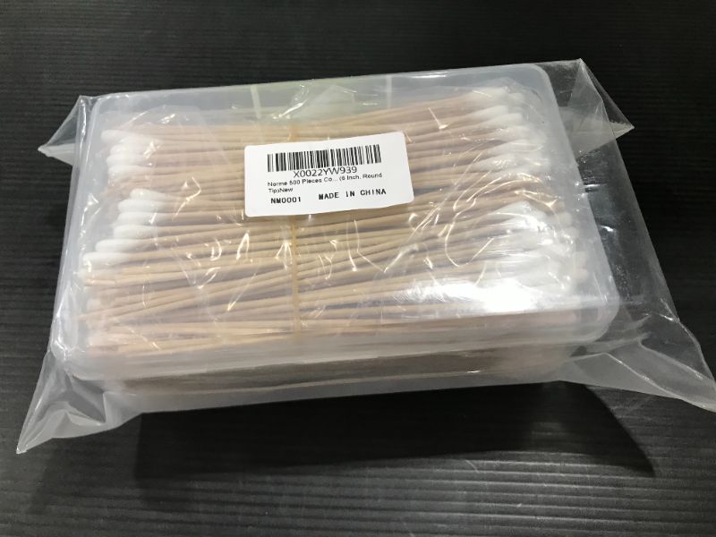 Photo 2 of 500 Pcs Long Cotton Swabs 6 inch with Wooden Stick Cotton Tip Applicator for Cleaning
