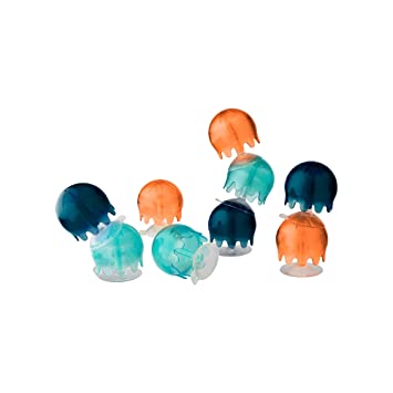 Photo 1 of Boon JELLIES Suction Cup Toddler Sensory Bath Tub Toy for Kids Aged 12 Months and Up, Navy/Coral (Pack of 9)
