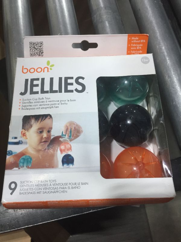 Photo 2 of Boon JELLIES Suction Cup Toddler Sensory Bath Tub Toy for Kids Aged 12 Months and Up, Navy/Coral (Pack of 9)
