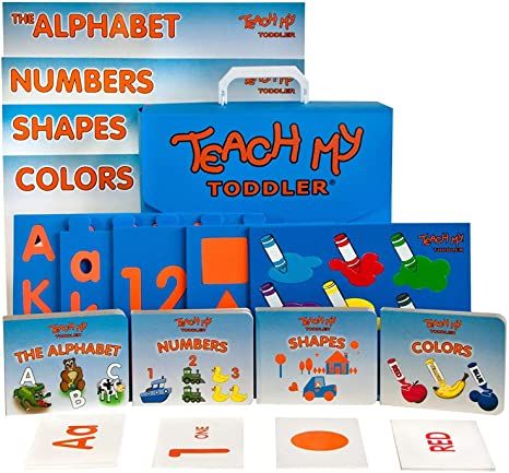 Photo 1 of Teach My -Toys Toddler Learning Kit: Letters, Numbers, Shapes, Colors- All-in-one kit containing 55 flashcards, 7 puzzles, 4 board books, 4 full size posters and storage case. Play for 20 minutes a day!, Blue Case, All-in-One Kit (68 pieces)
