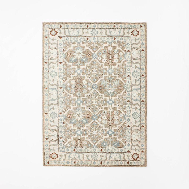 Photo 1 of 5'x7' Tufted Persian Style Mushroom Rug Beige - Threshold™ Designed with Studio McGee
