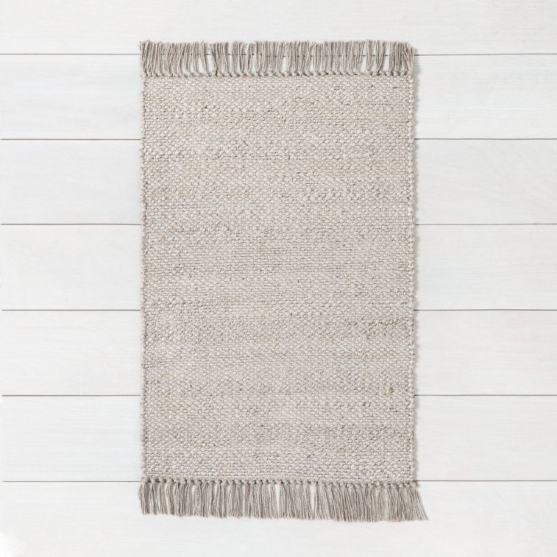 Photo 1 of 3' X 5' Bleached Jute Fringe Accent Rug - Hearth & Hand™ with Magnolia
