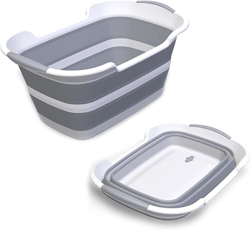 Photo 1 of  Multi-Functional Collapsible Pet Bathtub with Drainage Hole, Portable Indoor Outdoor Foldable Washing Tub