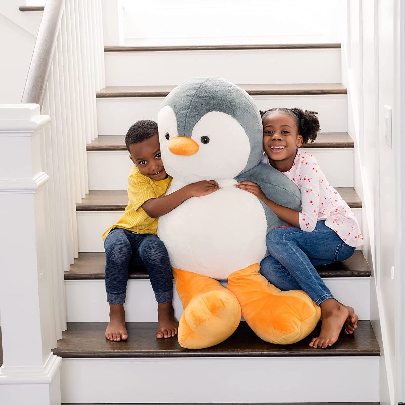 Photo 1 of Animal Adventure - Sqoosh2Poof - Jumbo Plush Character Compressed Inside Small Box - 54" Penguin
