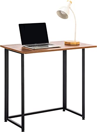 Photo 1 of YOUDENOVA Folding Desk Foldable Table 31.5" Portable Small Desks for Small Spaces No Assembly Writing Computer Desk Brown
