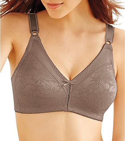 Photo 1 of Bali Double Support Wireless Bra, Lace Bra with Stay-in-Place Straps, Full-Coverage Wirefree Bra, Tagless for Everyday Wear (38D)
