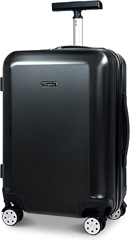 Photo 1 of 24 Inch Carry On Luggage with Wheels PC+ABS Hardside Suitcase Spinner Trolley with Built-in TSA Lock, Black
