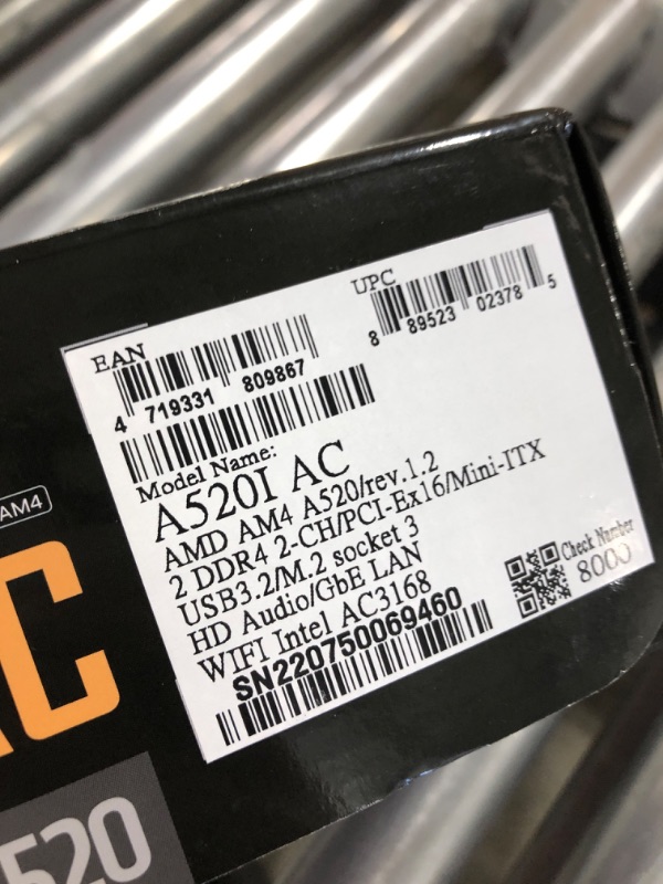 Photo 3 of Gigabyte A520I AC (AMD Ryzen AM4/Mini-ITX/Direct 6 Phases Digital PWM with 55A DrMOS/Gaming GbE LAN/Intel WiFi+Bluetooth/NVMe PCIe 3.0 x4 M.2/3 Display Interfaces/Q-Flash Plus/Motherboard)