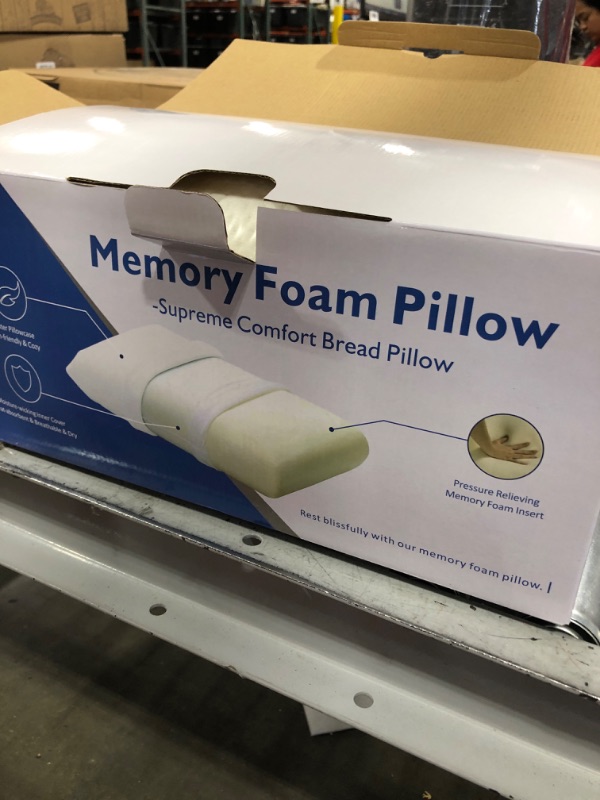 Photo 3 of Memory Foam Pillow King Size Bamboo & Polyester Blend Cover Bed Pillows for Sleeping(35x16x5Inches) (King Size)