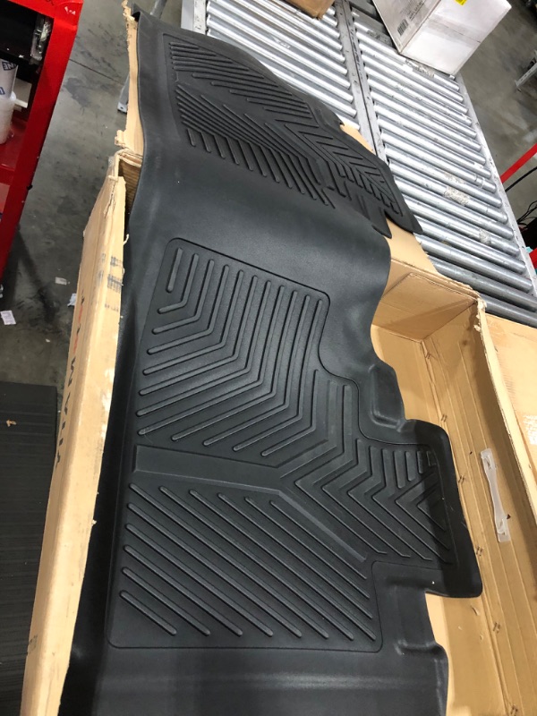 Photo 2 of YITAMOTOR Custom Fit Floor Mats Compatible with 2015-2022 Ford F-150 SuperCab/Extended Cab with 1st Row Bench Seats Only, All Weather Protection 2 Row Floor Liner Set Black
