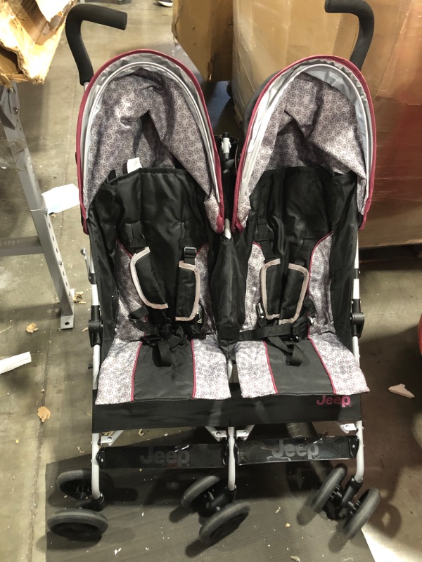 Photo 2 of Jeep Scout Double Stroller, Lunar Burgundy
