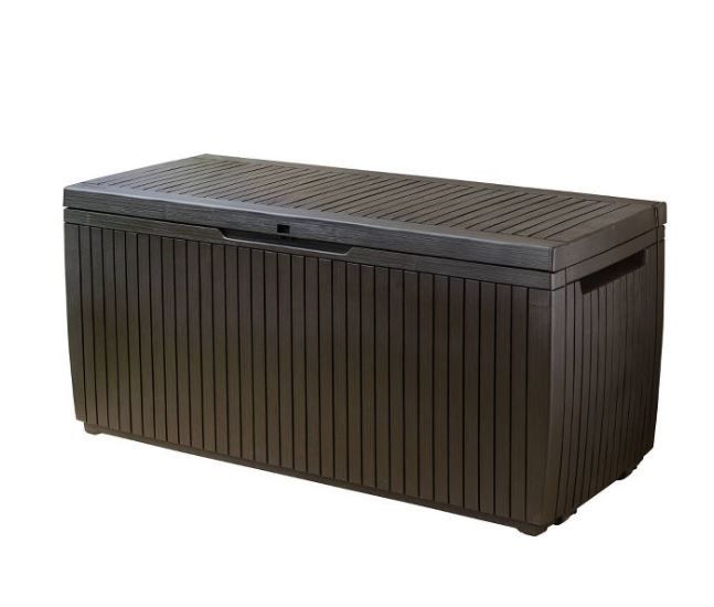 Photo 1 of 80gal Springwood Outdoor Resin Storage Deck Box Brown - Keter

