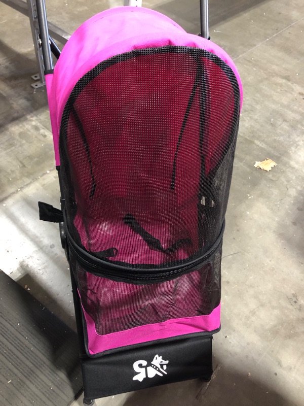 Photo 1 of  Foldable Pet Stroller, Four-Wheel Light Travel Stroller for Small and Medium-Sized Cats and Dogs 