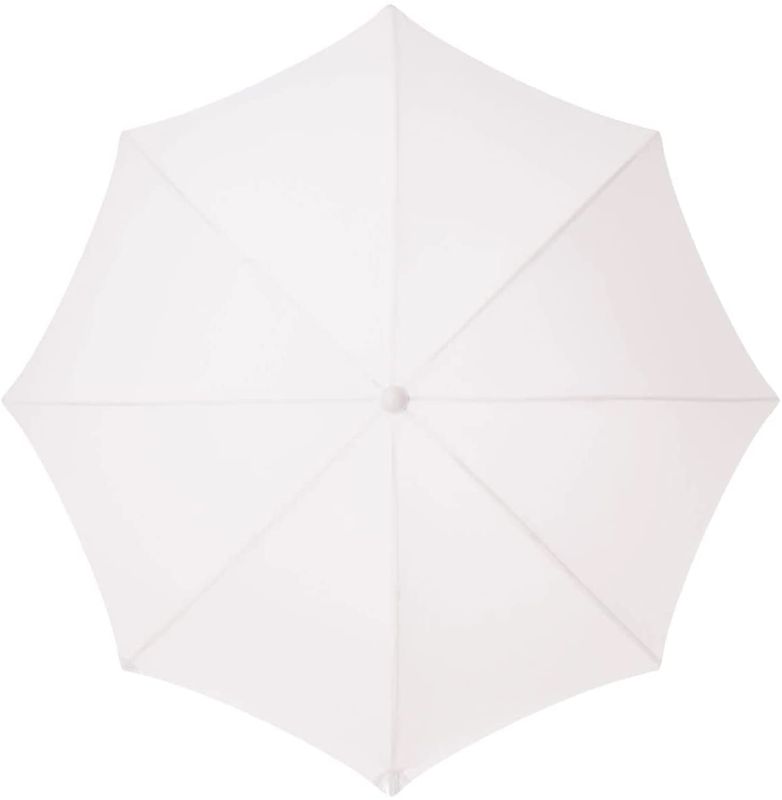 Photo 1 of AMMSUN 7ft Patio Umbrella with Fringe Outdoor Tassel Umbrella UPF50+ Wood Color Steel Pole and Steel Ribs Push Button Tilt
