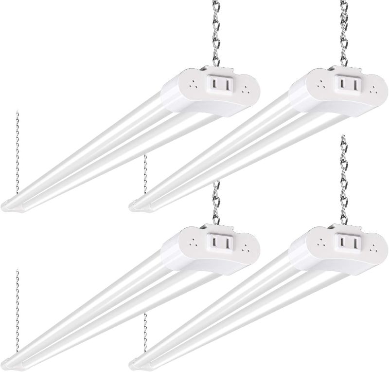 Photo 1 of 4 Pack 4FT Linkable LED Shop Light, Utility Shop Light Fixture, 