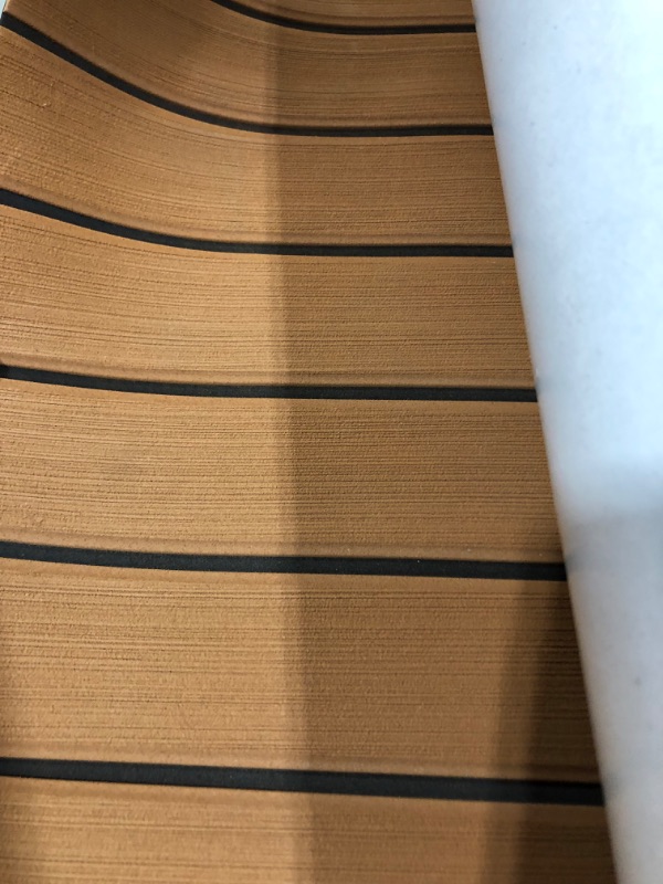 Photo 2 of Boat Flooring EVA Foam Decking Sheet Faux Teak Marine Mat Marine Carpet Cooler Tops Seating Non-Slip Self-Adhesive Flooring Material for Motorboat RV Yacht Kayak Swimming Pool 94" x 47"/35"/23"/16"
