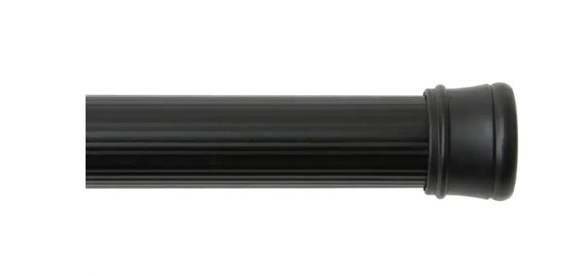 Photo 1 of 42 in. - 72 in. Steel No Tools Spring Tension Utility Rod in Black
