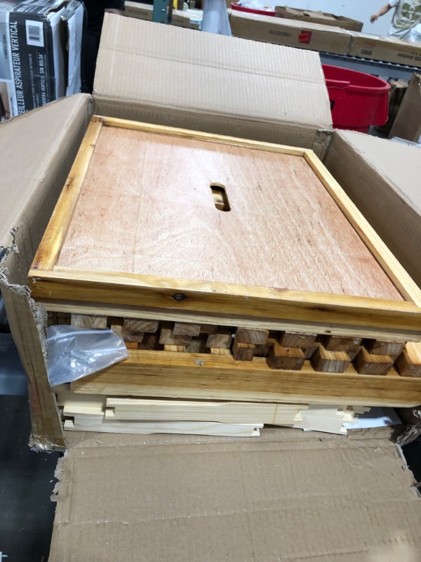 Photo 3 of 10-Frames Complete Beehive Kit, 100% Beeswax Coated Bee Hive Includes Frames and Beeswax Coated Foundation Sheet (2 Layer)
