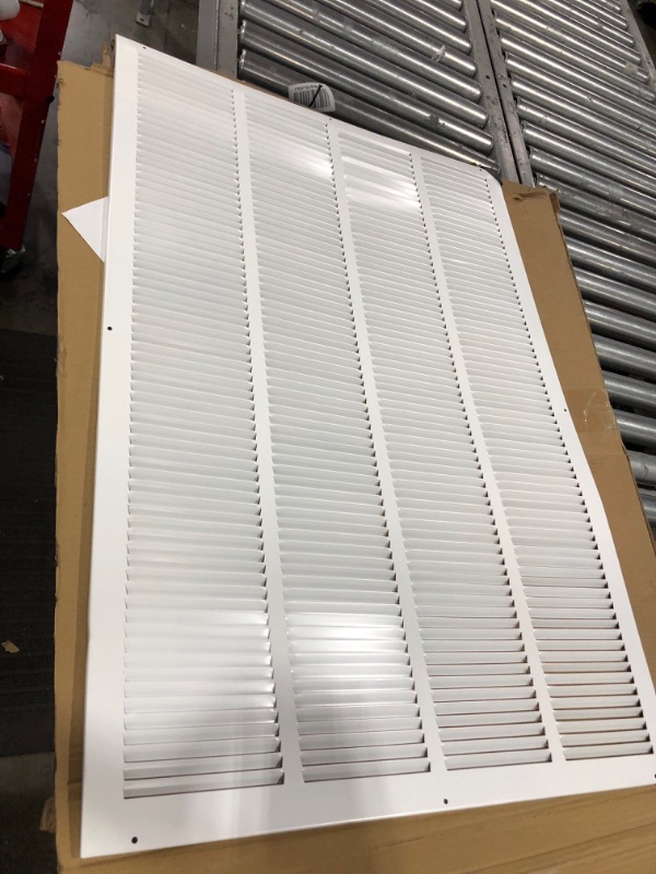 Photo 2 of 24"w X 36"h Steel Return Air Grilles - Sidewall and Ceiling - HVAC Duct Cover - White [Outer Dimensions: 25.75"w X 37.75"h]
